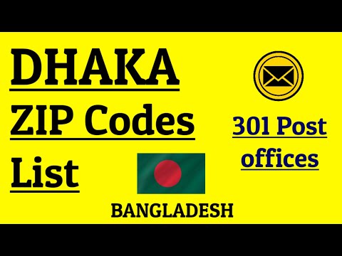 DHAKA ZIP codes list || DHAKA POSTAL Codes || DHAKA Post Code // BANGLADESH