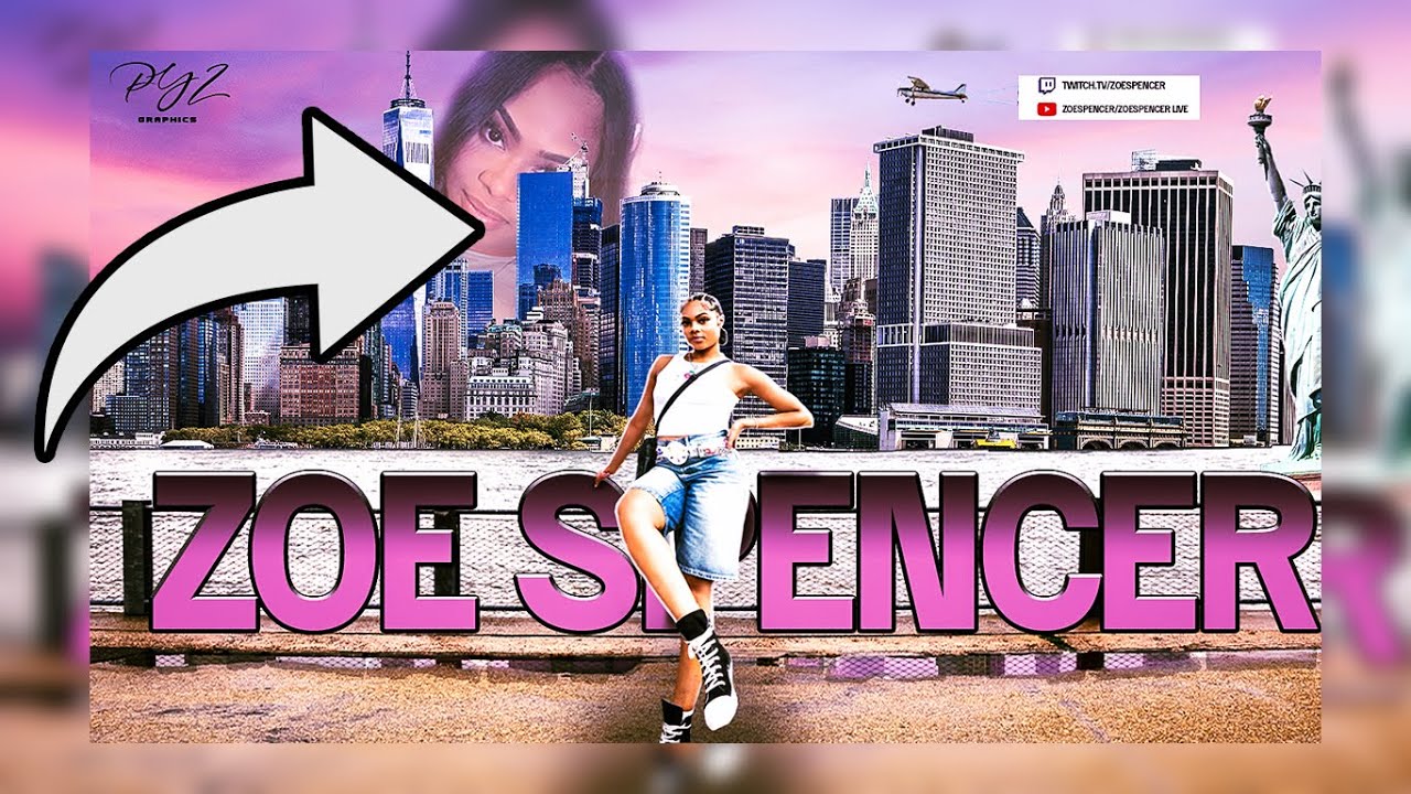 Zoe Spencer Twitch Banner Design| Graphic Design Speed Art