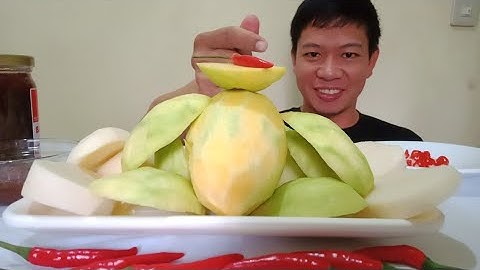 MUKBANG GREEN MANGO with SAUTEED SHRIMP PASTE|MANGGANG HILAW with BAGOONG ALAMANG|MUKBANG  PART 2