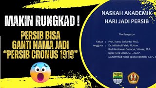 PERSIB HARUS GANTI NAMA JIKA TETAP PINDAH DARI 1933 KE 1919?