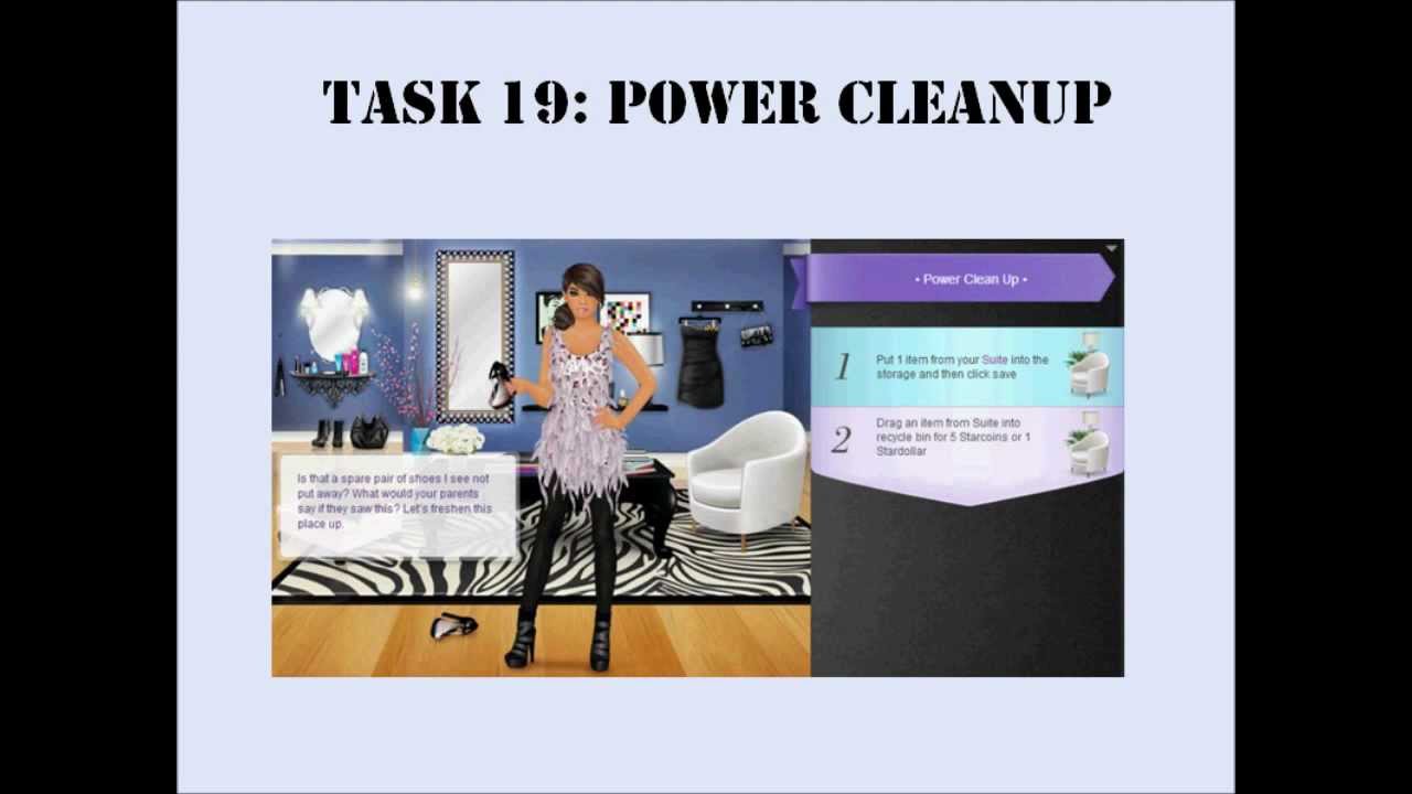 Stardoll Academy Walkthrough Task 19: Power Cleanup