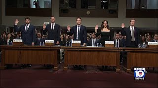 Several social media CEOs testify in heated Senate hearing