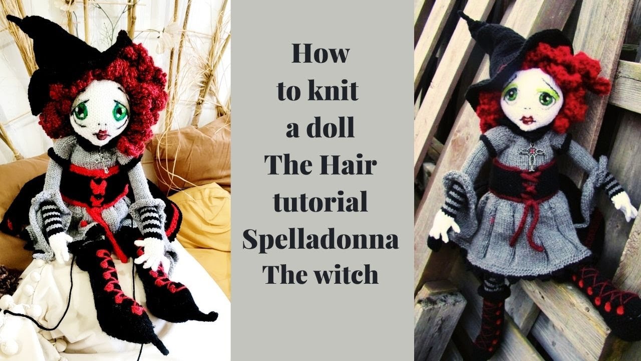 STEP BY STEP INSTRUCTIONS on how to do Knit doll hair tutorial