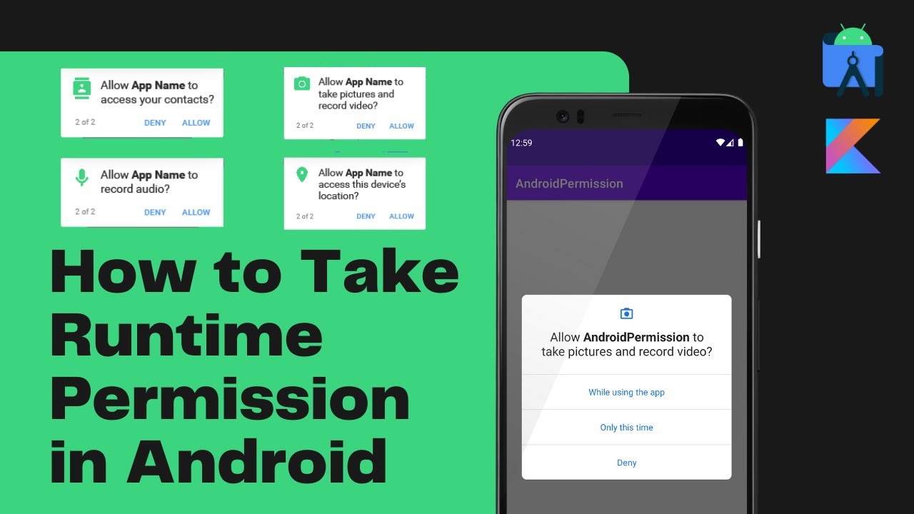 How To Request A Run Time Permission In Android Studio Kotlin || Android Permission Tutorial