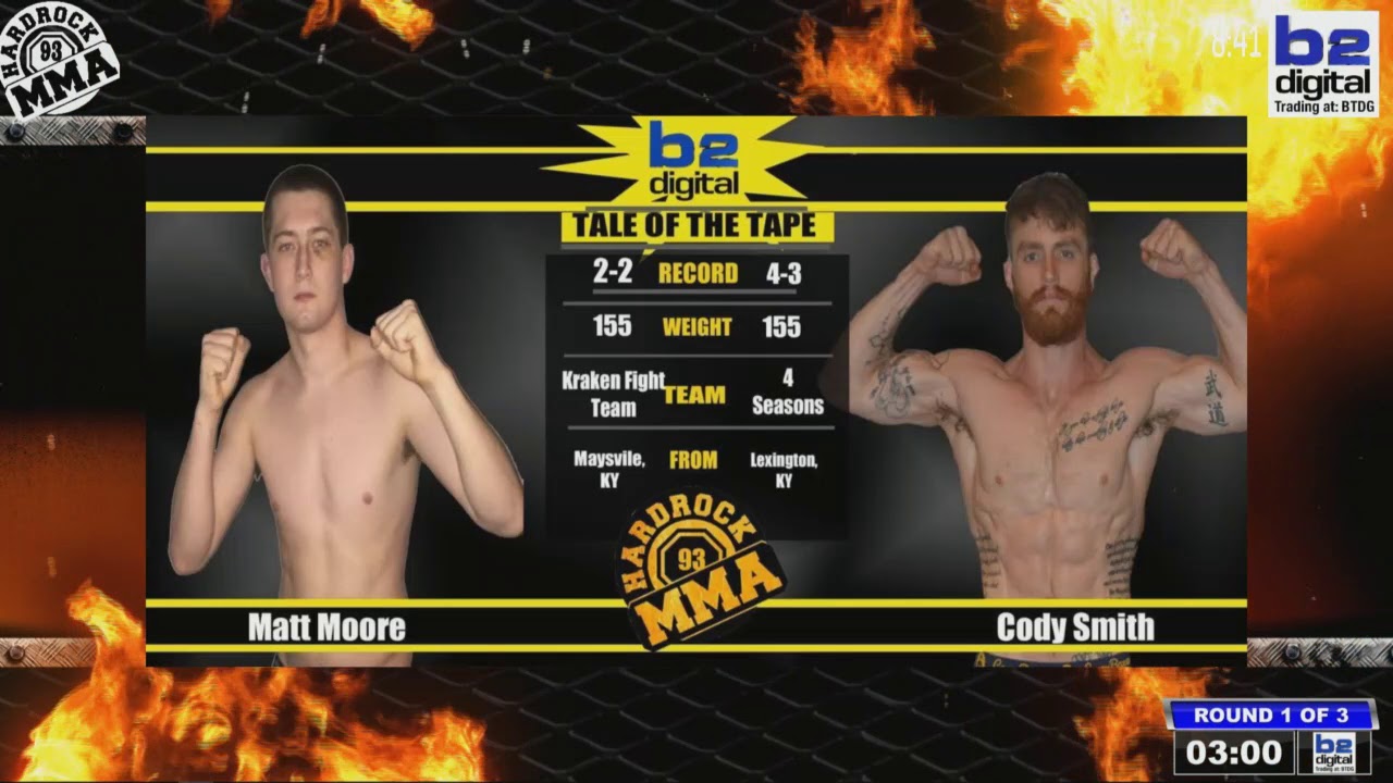 Hardrock MMA 93 Fight 6 Matt Moore vs Cody Smith 155 Ammy