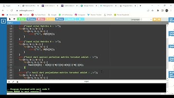 Program Bahasa C Perkalian Matriks Ordo 2x2