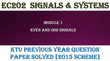 KTU SIGNALS AND SYSTEMS  |MODULE 1 |PREVIOUS YEAR QUESTION PAPER SOLUTIONS| PART 3