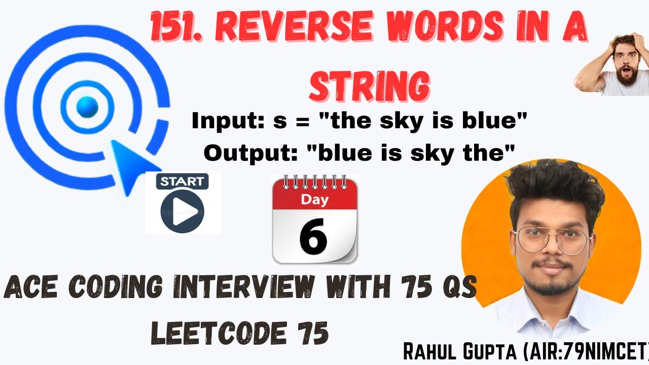 151. Reverse Words in a String | Solution in Hindi 🔥 - YouTube