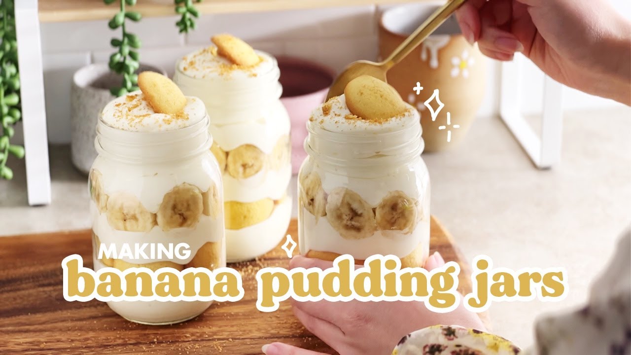 Banana Pudding Jars 🍌 easy no-bake dessert