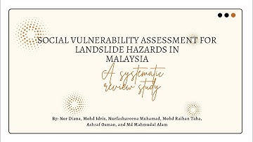Social Vulnerability Assessment for Landslide Hazards in Malaysia: A Systematic Review Study
