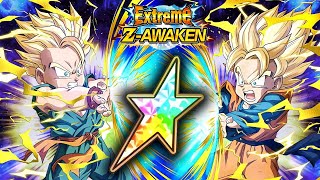 100% EZA AGL SSJ GOTEN & PHY SSJ TRUNKS [LEVEL 10 LINKS] + STICKERS! Dragon Ball Z Dokkan Battle