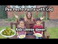 Delicious Pea Pesto Pasta with Cod | Kidz Choose Dinner featuring the Diaspora Twinz | Gur Eats