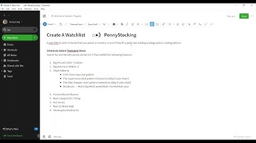 Create A Watchlist  ||  Penny Stocking  ||  part 1