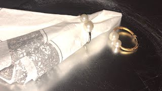 DIY pearl napkin ring holder (dollar tree)