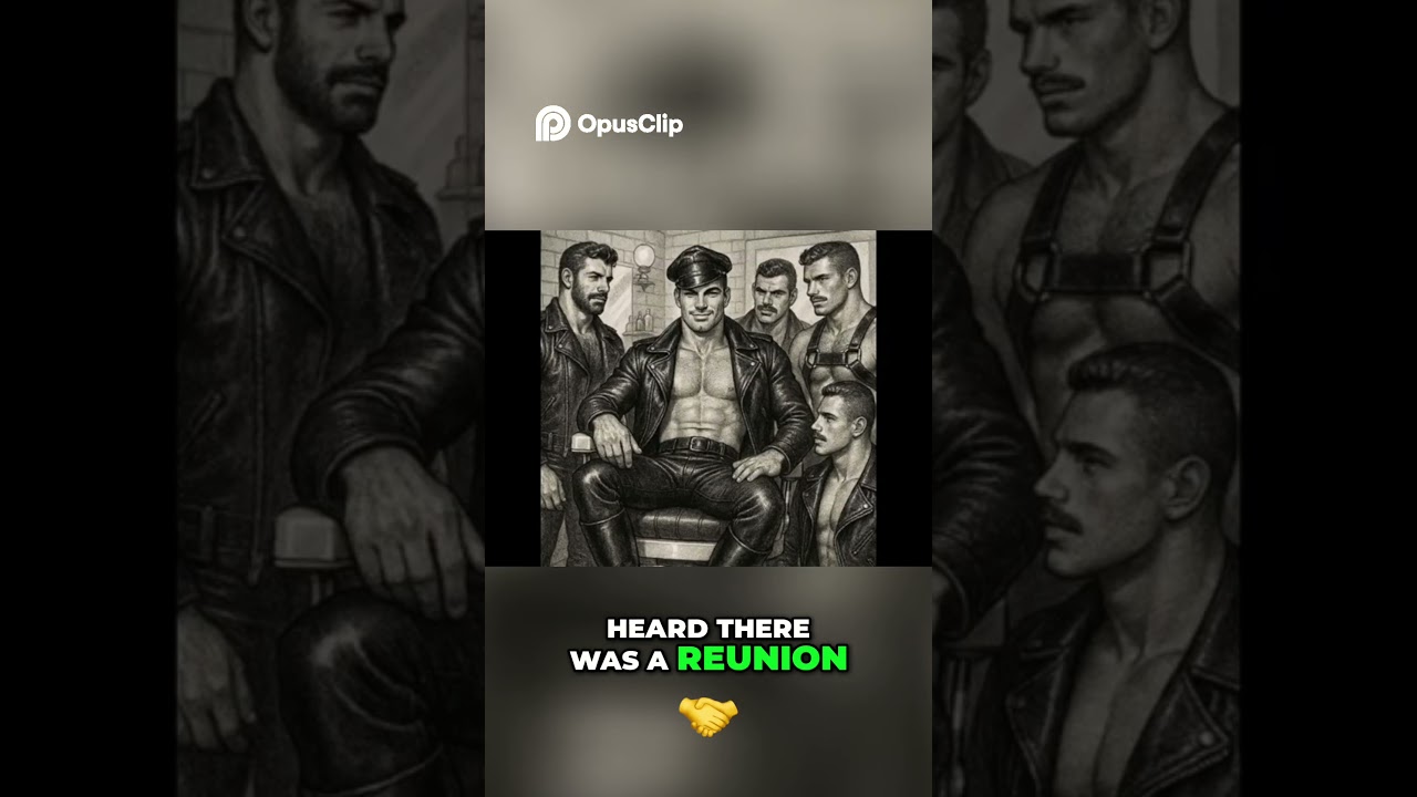 Gay Leather Bar Reunion Art Story: Tom of Finland Style & Bold Invitation