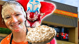 A PIE to the FACE ! at SPIRIT HALLOWEEN 2023 IN ABANDONED SEARS OHIO VALLEY MALL ST CLAIRSVILLE OHIO