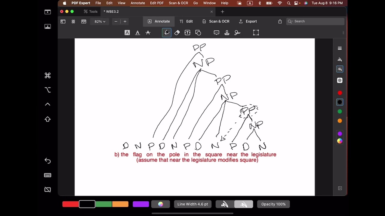 WBE3.2 - Trees II; English PPs; Carnie (2021) The Syntax Workbook. Exercise WBE3 2