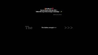 The hidden strength you should know, Watch this 💯🔥#shorts #motivation #inspiration #viral #trending