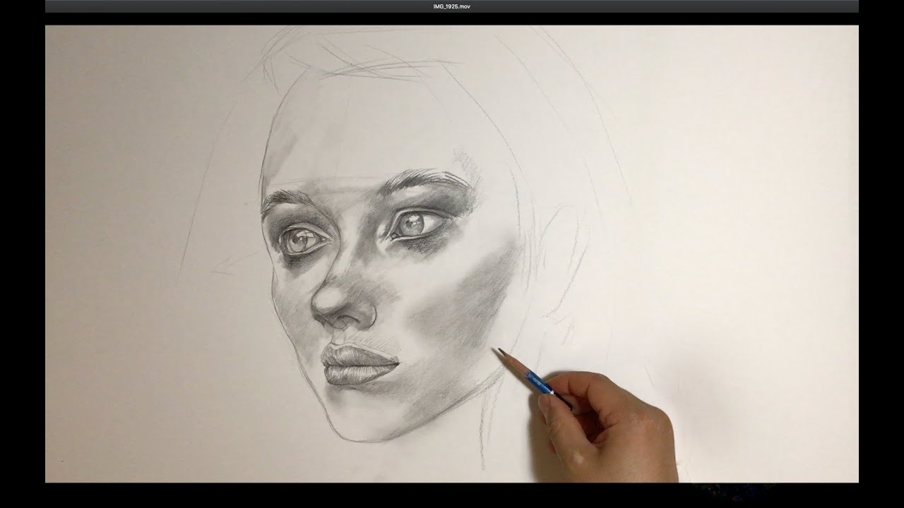 TUTO Comment dessiner un visage ( portrait d'une jeune fille ) - YouTube