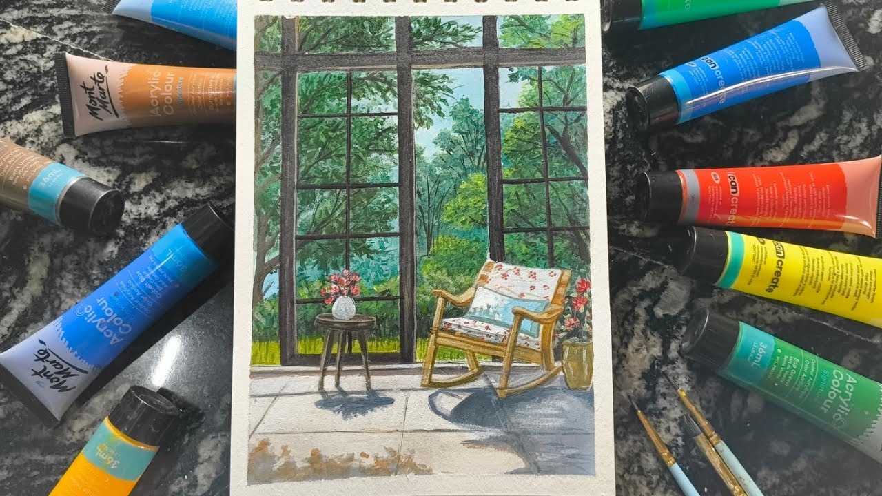 Landscape Acrylic painting | Painting tutorial - YouTube