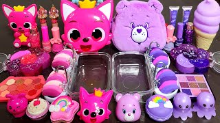 Pinkfong Vs Care Bear Slime Mixing Makeup,Random Into Slime! Satisfying Slime#Asmr#Satisfying#Slime