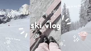 a french alps ski trip (aesthetic) | travel with me, food, day in my life, skiing 🩷