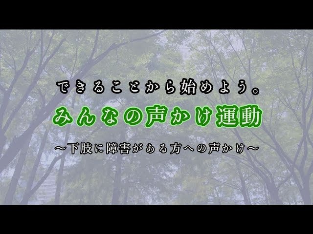 みんなの声かけ運動 下肢に障害がある方への声かけ Youtube