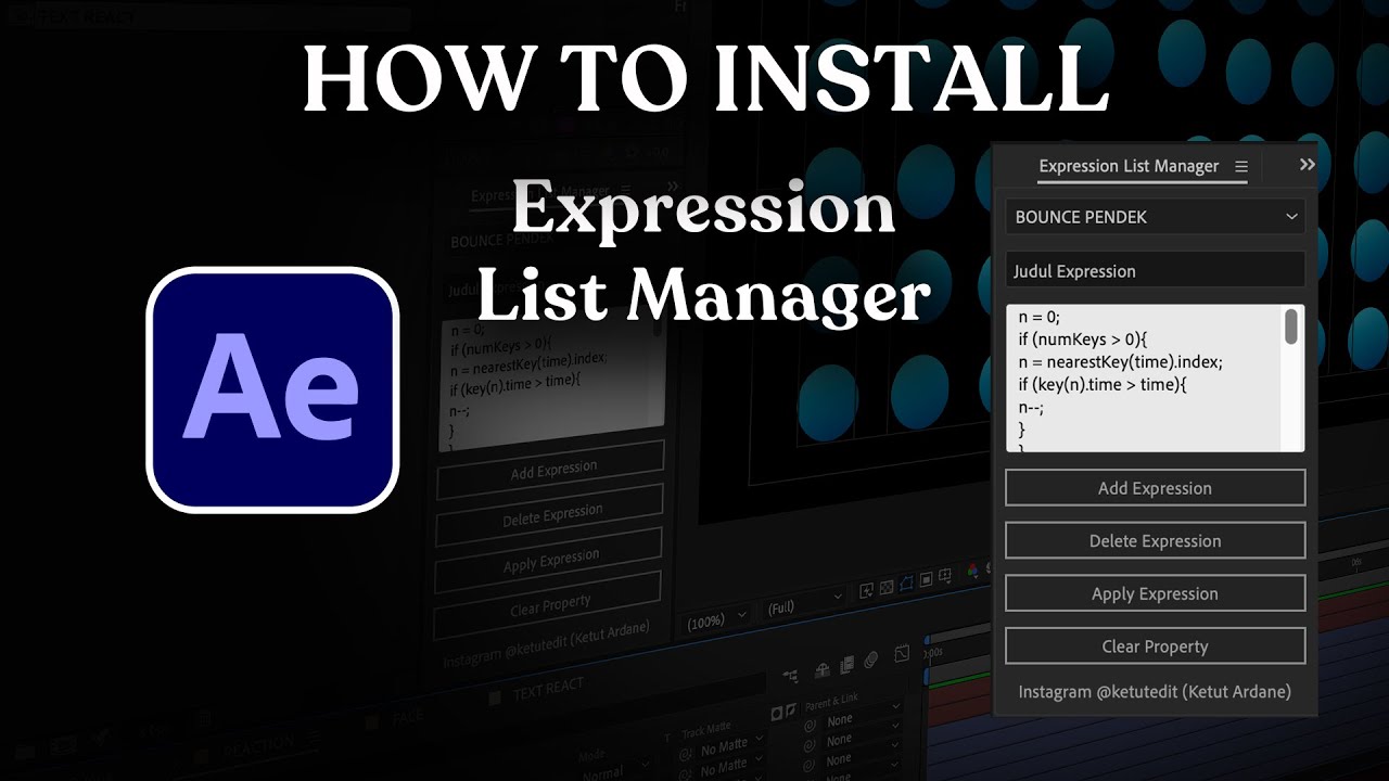 How To Install - After Effects Script Expression List Manager - YouTube