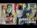 Painting a Surrealist/Cubist piece