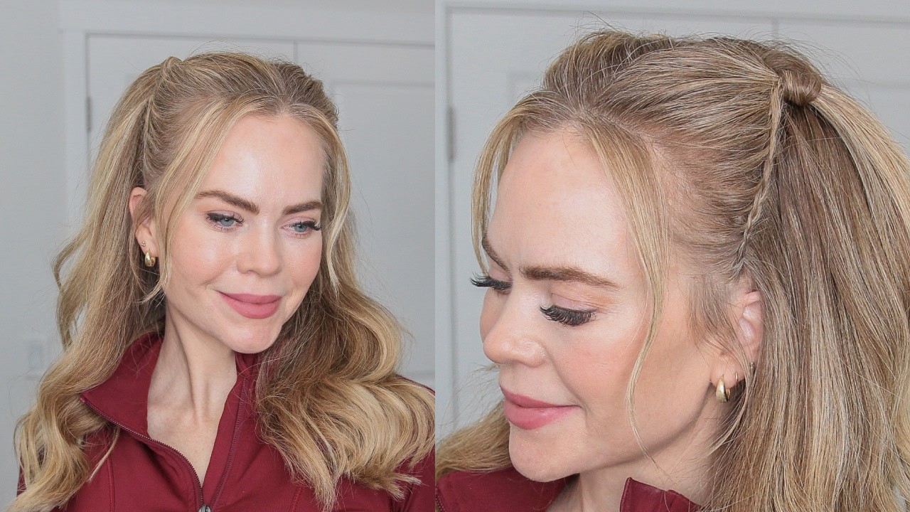 Урок по созданию прически «полусобранные косички с мини-голландскими косичками» | Простая и милая...