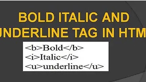 What is Italic,bold,underline tags in HTML #html #webdesign #tutorial