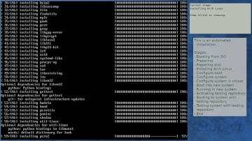 Arch Linux installation recording to kernel 5.17.4-arch1-1 (testing)