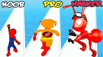 NOOB vs PRO vs HACKER in Super Hero Run 3D