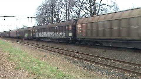 Mixed freight train DB Schenker at Horst-Sevenum,the Netherlands January ? 2009