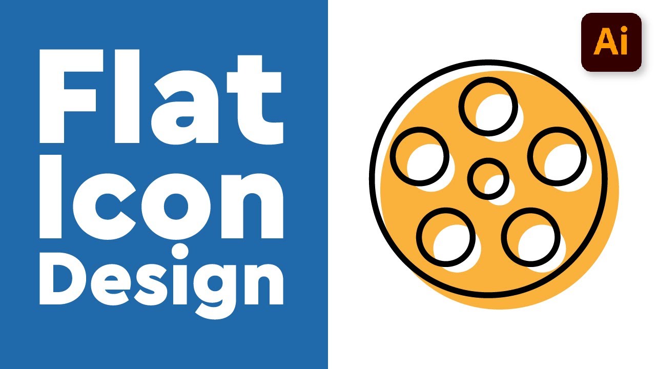 How to Flat Icon Design Illustrator Tutorial - YouTube