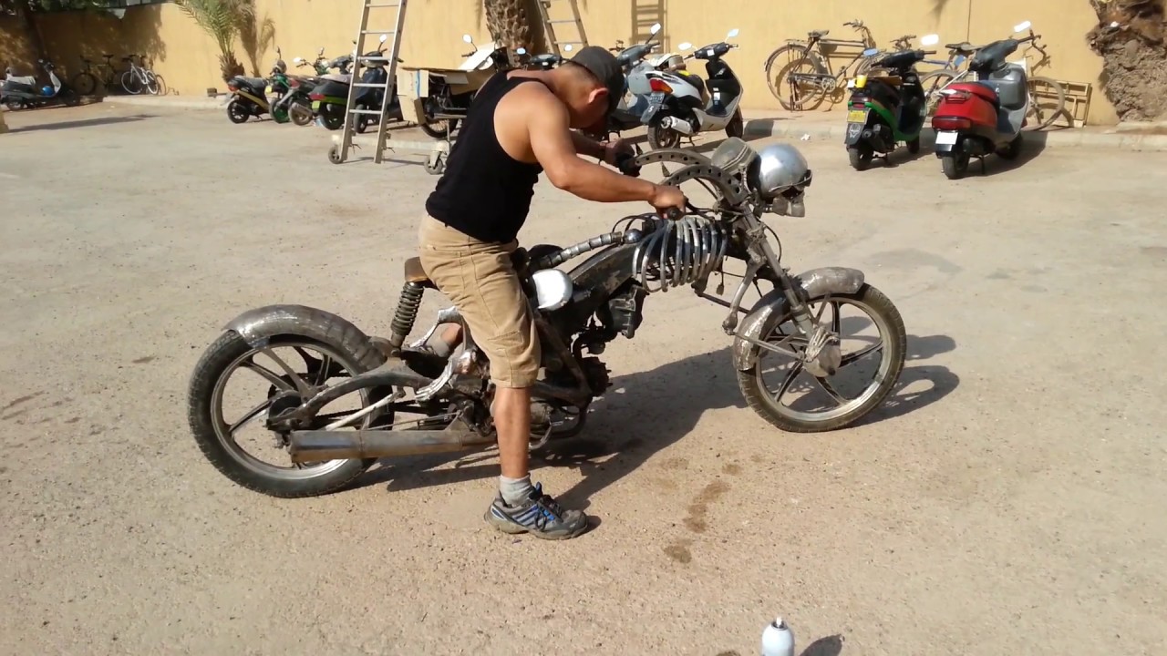 customized skeleton  motor bike