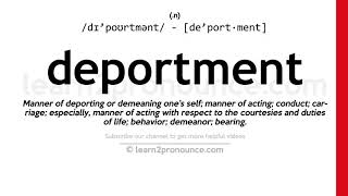 Pronunciation of Deportment | Definition of Deportment