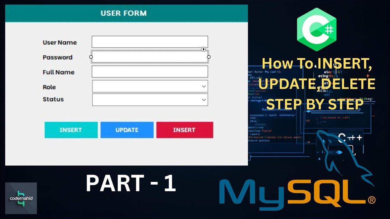 How to INSERT,UPDATE,DELETE STEP BY STEP PART - 1 - YouTube