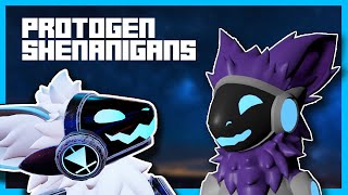 Purple and Blue Protogen (Chat + Carrying Glass)