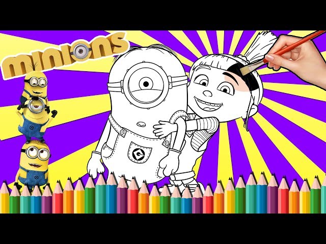 Despicable Me 3 Minions Dave Colorir desenhos animados para crianças Learn  Paint colors for children 