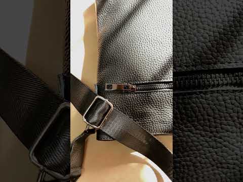 Чоловіча шкіряна сумка через плече чорна Flash Up, видео 1