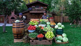🌽🥒🥕Preserving Seasonal Harvest: Pickling Assorted Vegetables in a 200-Liter Wooden Barrel