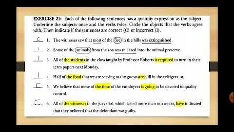 Structure Skill 21   Make verbs agree after expressions of quantity