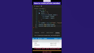 Private member variable in javascript #shorts
