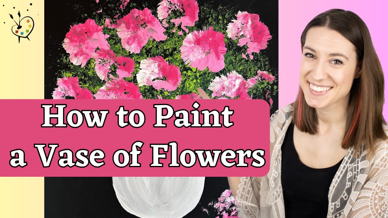 How to Paint a Beginner Vase of Flowers 🌸 - YouTube