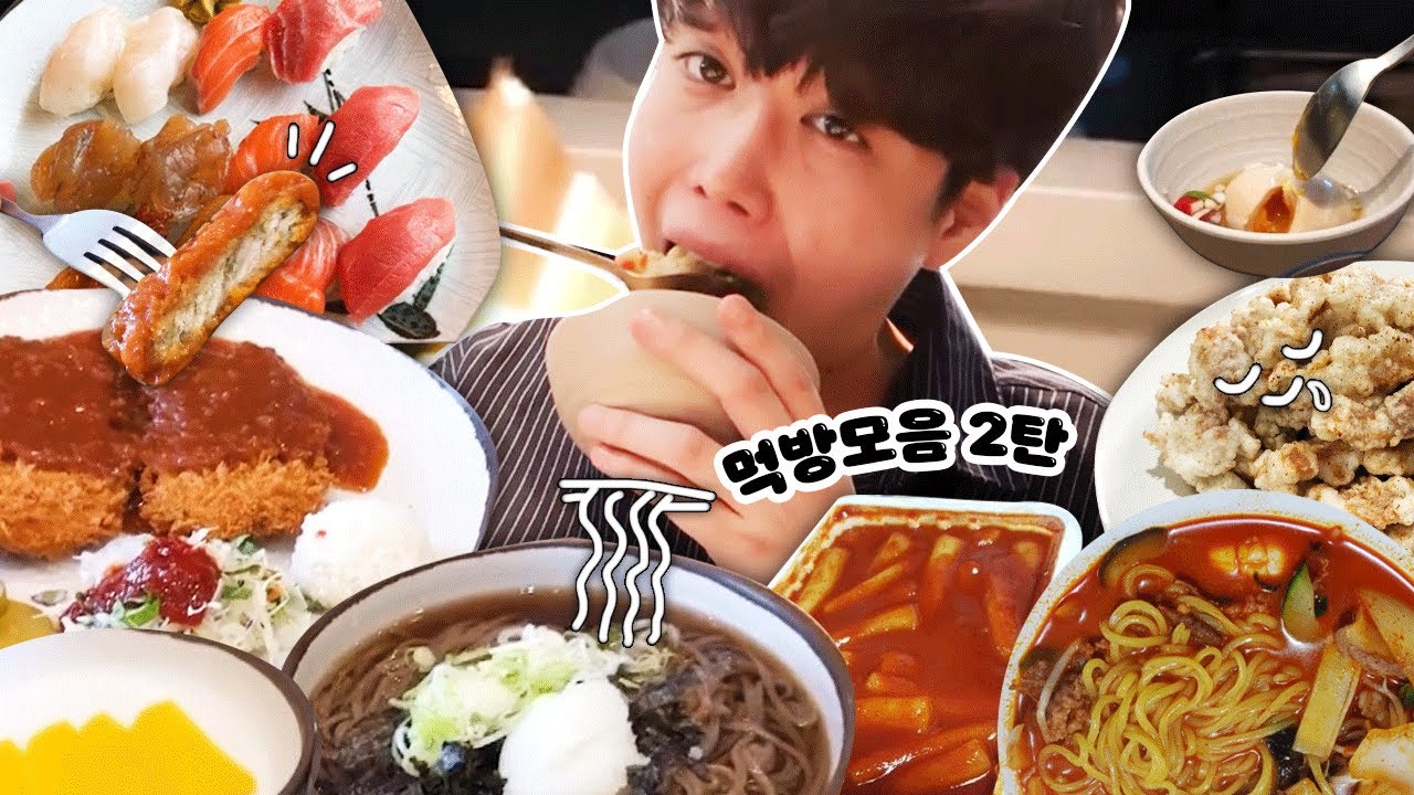 정신없이 먹은 먹방일기2탄😋 너무 많이 먹었나...? (콩국수,돈까스,짜장면,탕수육,짬뽕,뷔페,초밥,맥도날드 등등) mukbang vlog