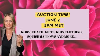 SUNDAY LIVE AUCTION / SALE - JUNE 2nd 5pm Mst  - KIDS CLOTHING, HANDBAGS, VINTAGE, TOYS AND MORE