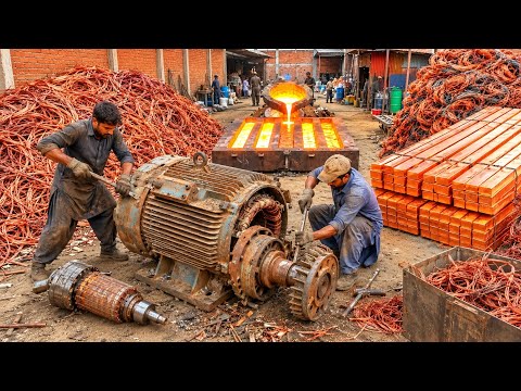 Most Incredible Copper Recycling Process // Turning Old Scrap Into New Copper Wire…