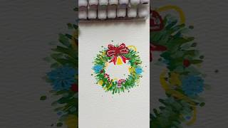 ‼️❄️🎊New Year Fun: Hand-Draw Your Christmas Wreath! ✏️🎄 #acrylicmarkers #christmasartforkids #art