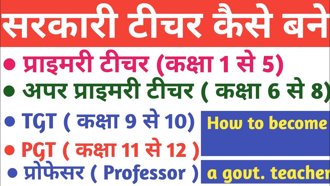 Teacher kaise bane टीचर कैसे बने सरकारी टीचर कैसे बने How to